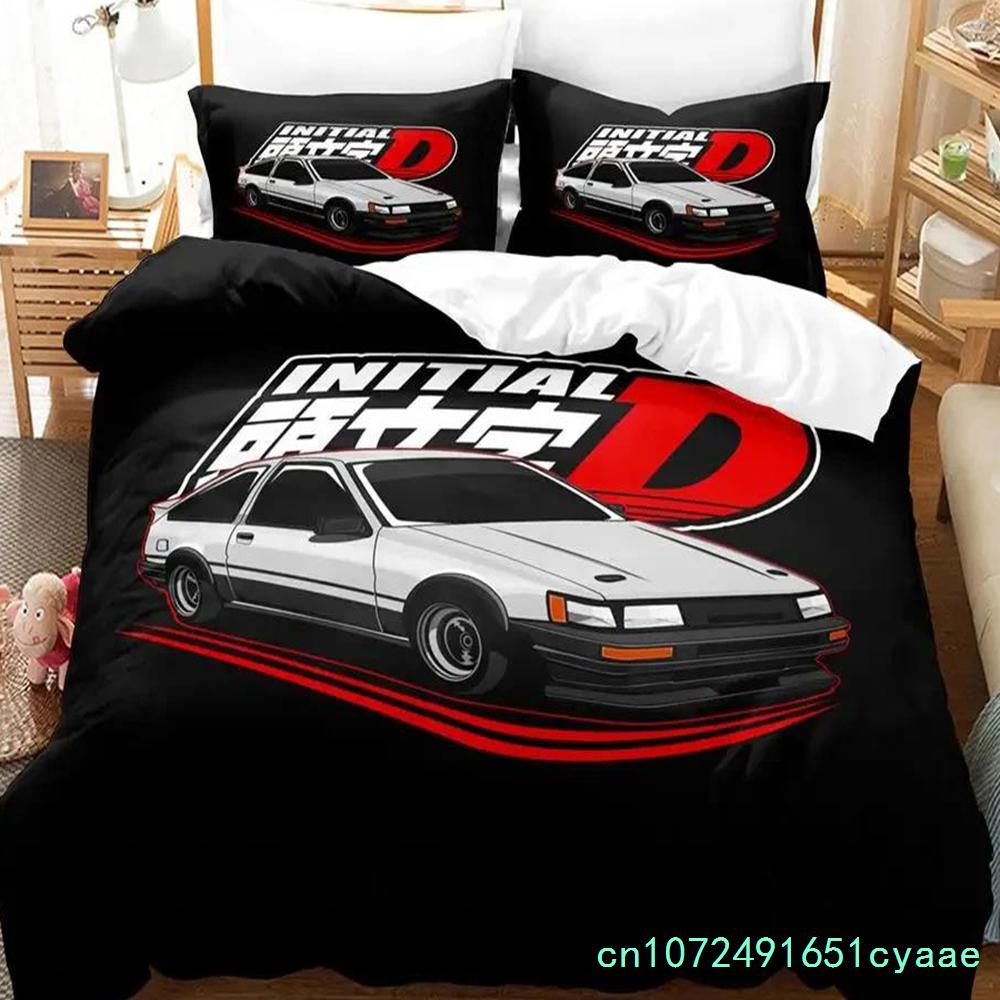 Initial Ae86 Jungen Schlafzimmer Bettwäsche Set Einzelbett Twin Full Queen King Size Aldult Bettbezug 3D Anime Bettlaken Set