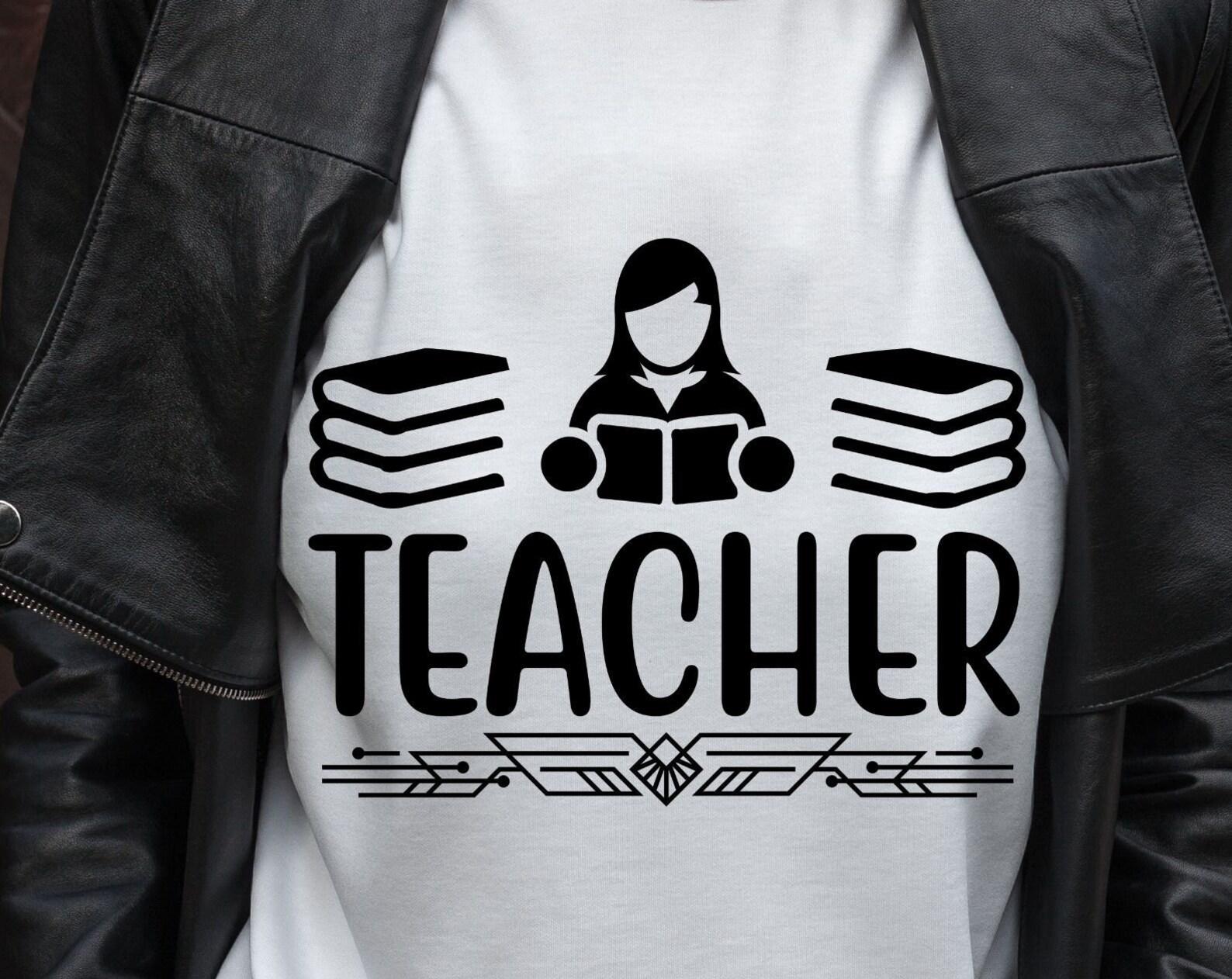 Teacher, teachers tshirt, teachers shirt, teacher with books, fun tshirt S
