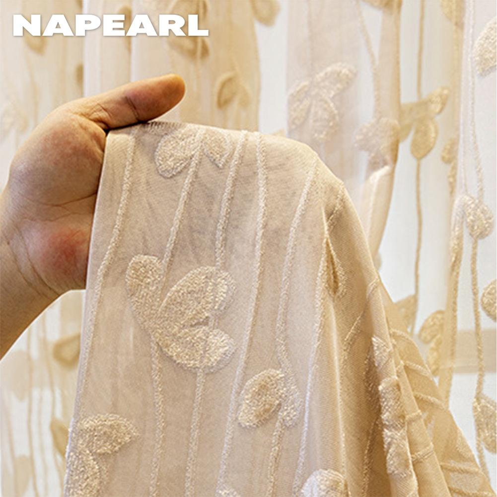 1PC NAPEARL 10-20% Shading Jacquard Craft Soft Tulle Curtain for Living Room Bedroom Home Decoration