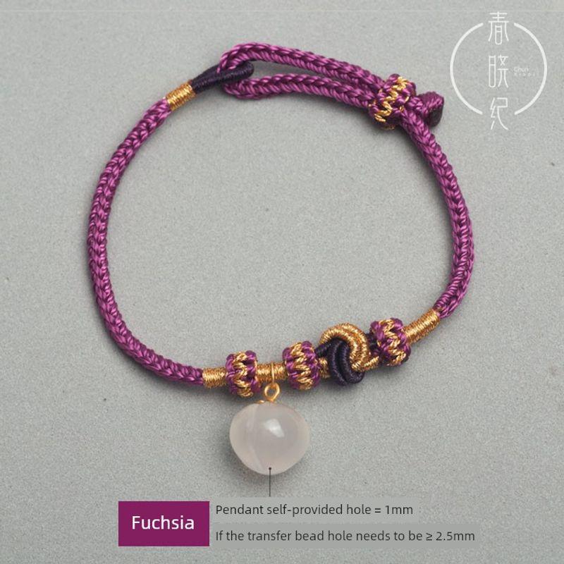 

Му CS Ремешок для переноски прядей Набор материалов для DIY Браслет из бусин бочкообразной формы Ручная вязка Веревочная нить Подарок для пары Xiaohongshu Мужской и женский Fuchsia