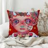 Art H-Hikari Shimoda Color Pillow Case Sofa Living Room Bedroom Headboard Backrest Square Cushion Nap Time