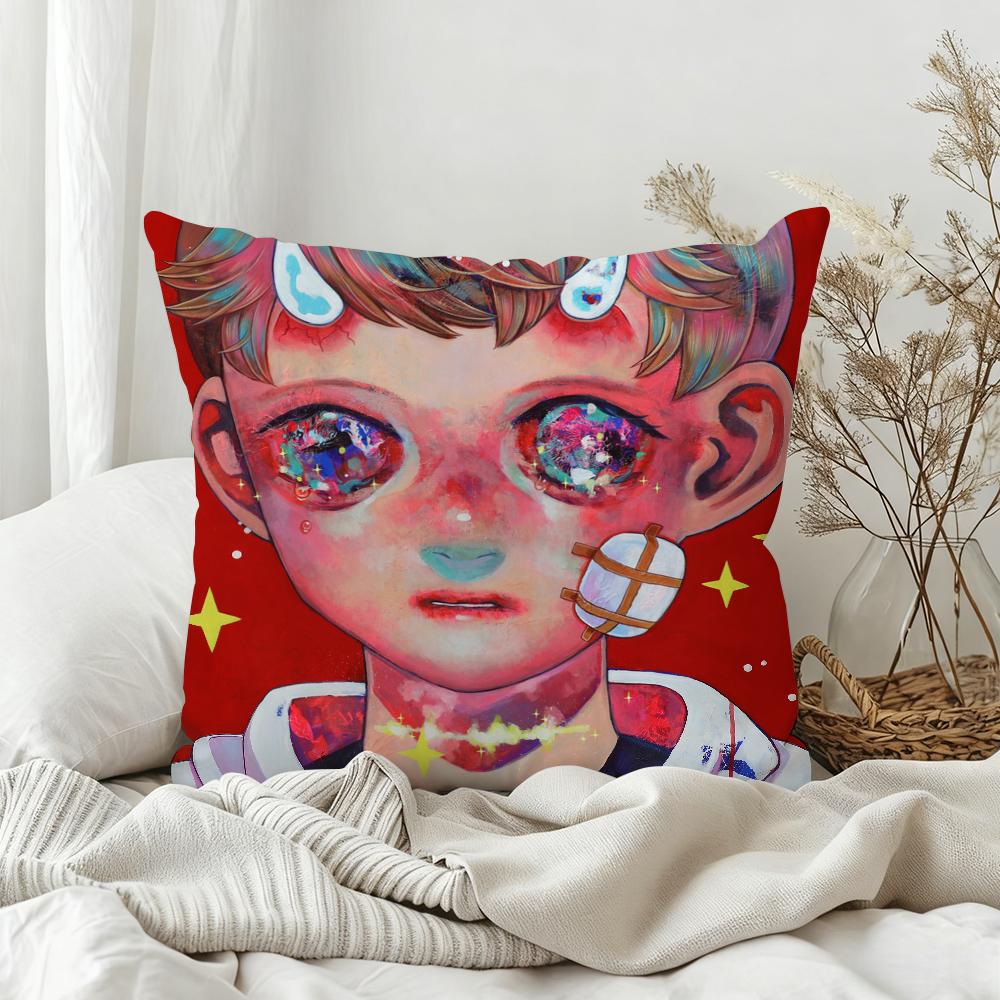 Art H-Hikari Shimoda Color Pillow Case Sofa Living Room Bedroom Headboard Backrest Square Cushion Nap Time