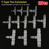 10Pcs Varied Diameter 3 Way Connector Plastic Hose Fittings  for Aquarium Fish Tank Fittings