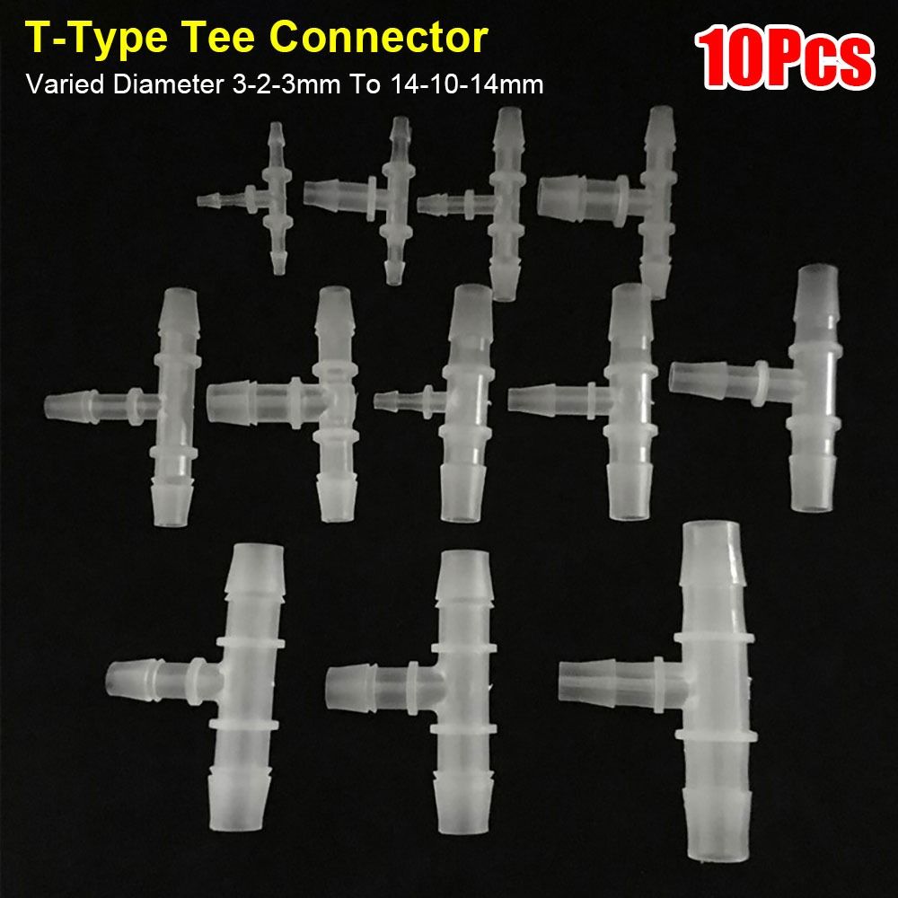 10Pcs Varied Diameter 3 Way Connector Plastic Hose Fittings  for Aquarium Fish Tank Fittings