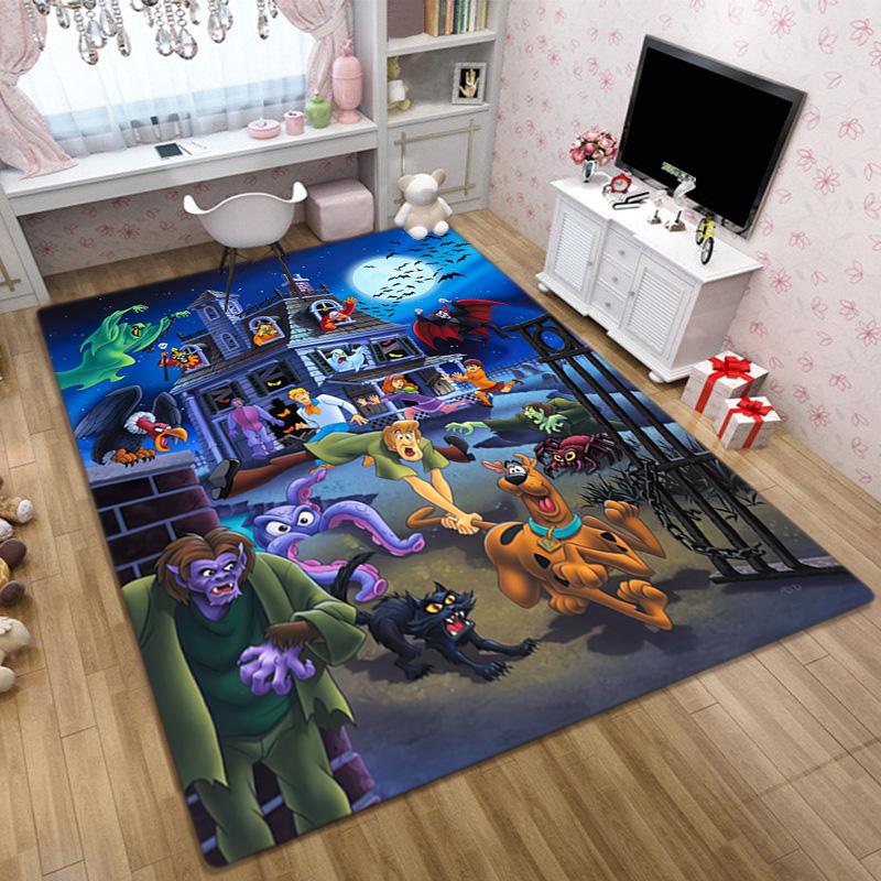 Halloween cartoon comedy adventure movie Scooby-Doo carpet is suitable for living room and bedroom doormats office balcony decorative carpet V12