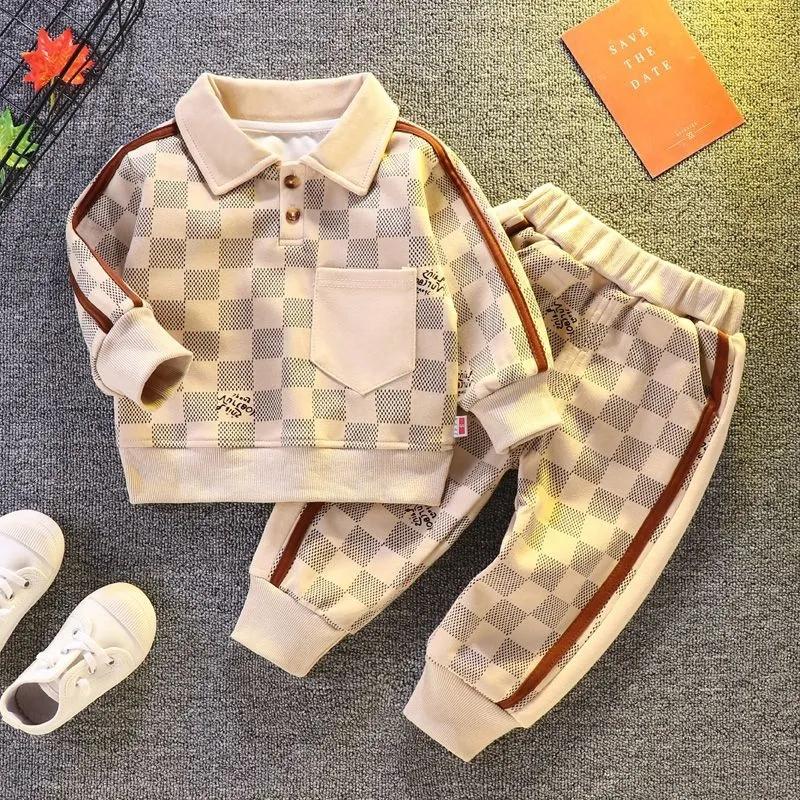 Autumn Boys' Suit Handsome Children's Baby Sweater Pants Two-piece Set Toddler Clothing Set