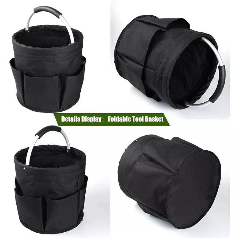 17L Große Aufbewahrungsorganizer-Tasche Faltbarer Korb Picknick-Tragetasche Outdoor-Reinigungs-Caddy mit Griff Werkzeugtasche Reinigungsmittel
