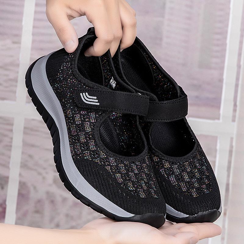 

Summer leap month lightweight elderly shoes hollow breathable mesh women s shoes casual middle-aged and elderly walking shoes non-slip mother shoes 41