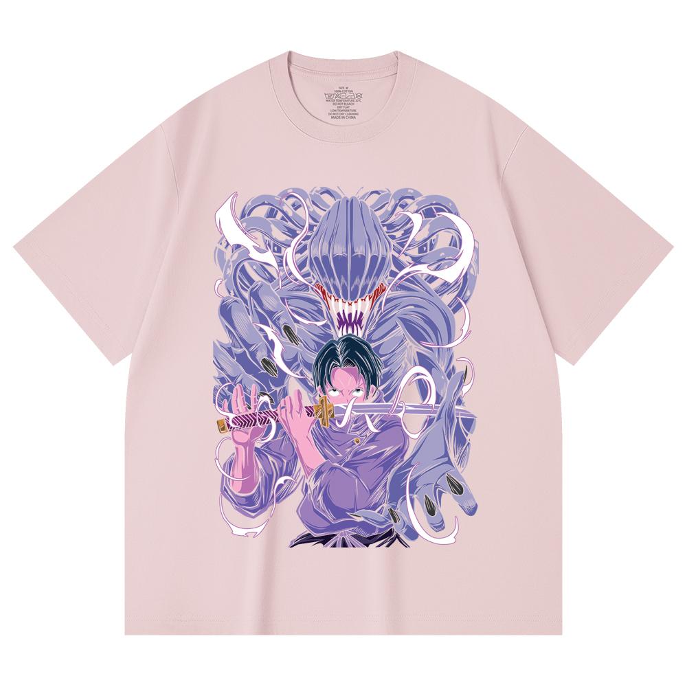 230 Gsm 100% Cotton Jujutsu Kaisen V52 Yuta Print Unisex Heavy Cotton T Shirt