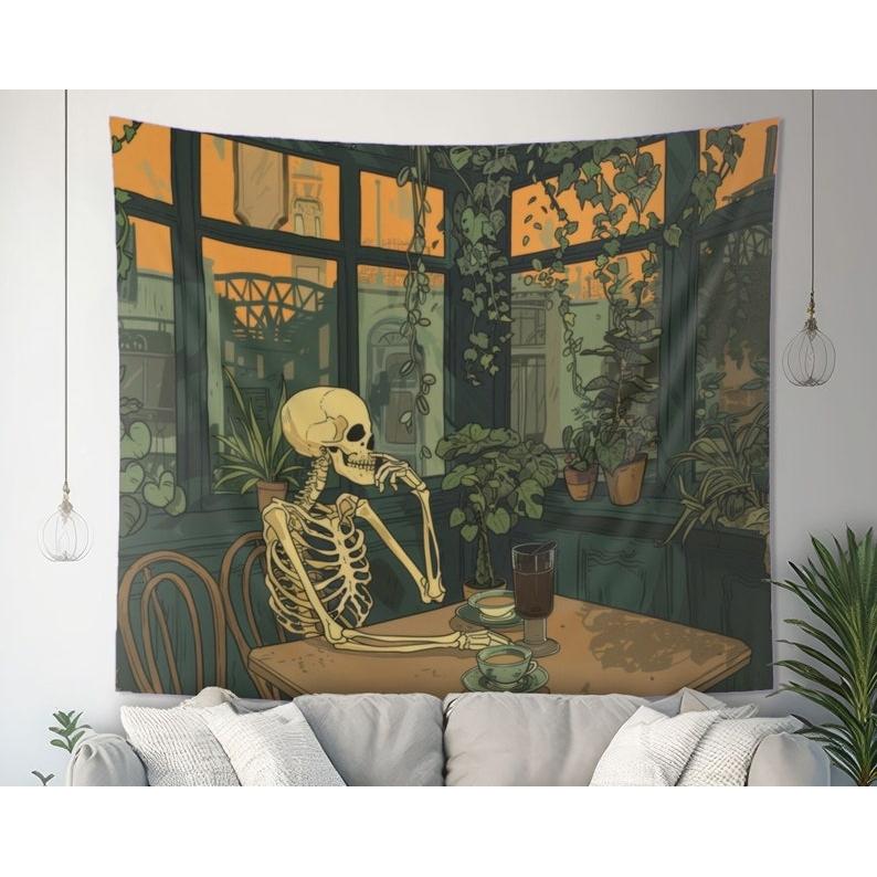 skeleton tapestry 75x100