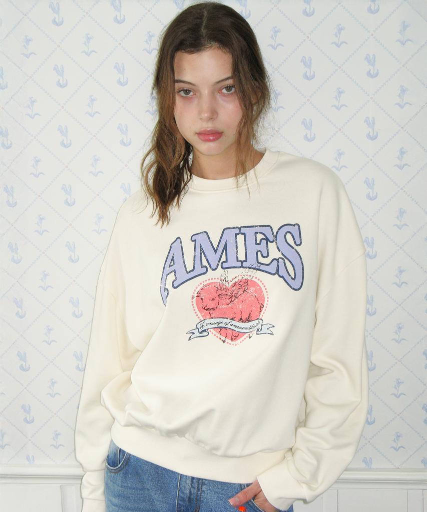 AMES-WORLDWIDE Angel Love Sweatshirt Cream