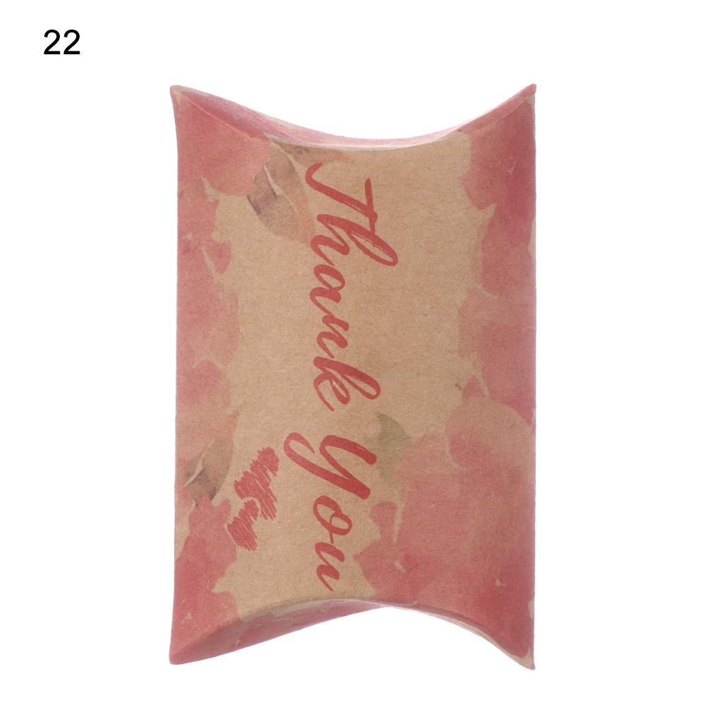 10PCS Mini Kraft Paper Candy Box Present Pouch Gifts Packaging Bag Pillow Shape Boxes Birthday Wedding Decoration Party Supplies