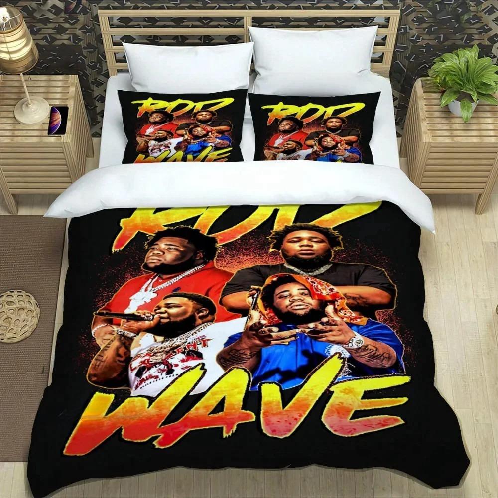 Popular Music Rod Wave Print Bedding Sets Exquisite Bed Supplies Set Duvet Cover Comforter Set Bedding Set Luxury Birthday Gift