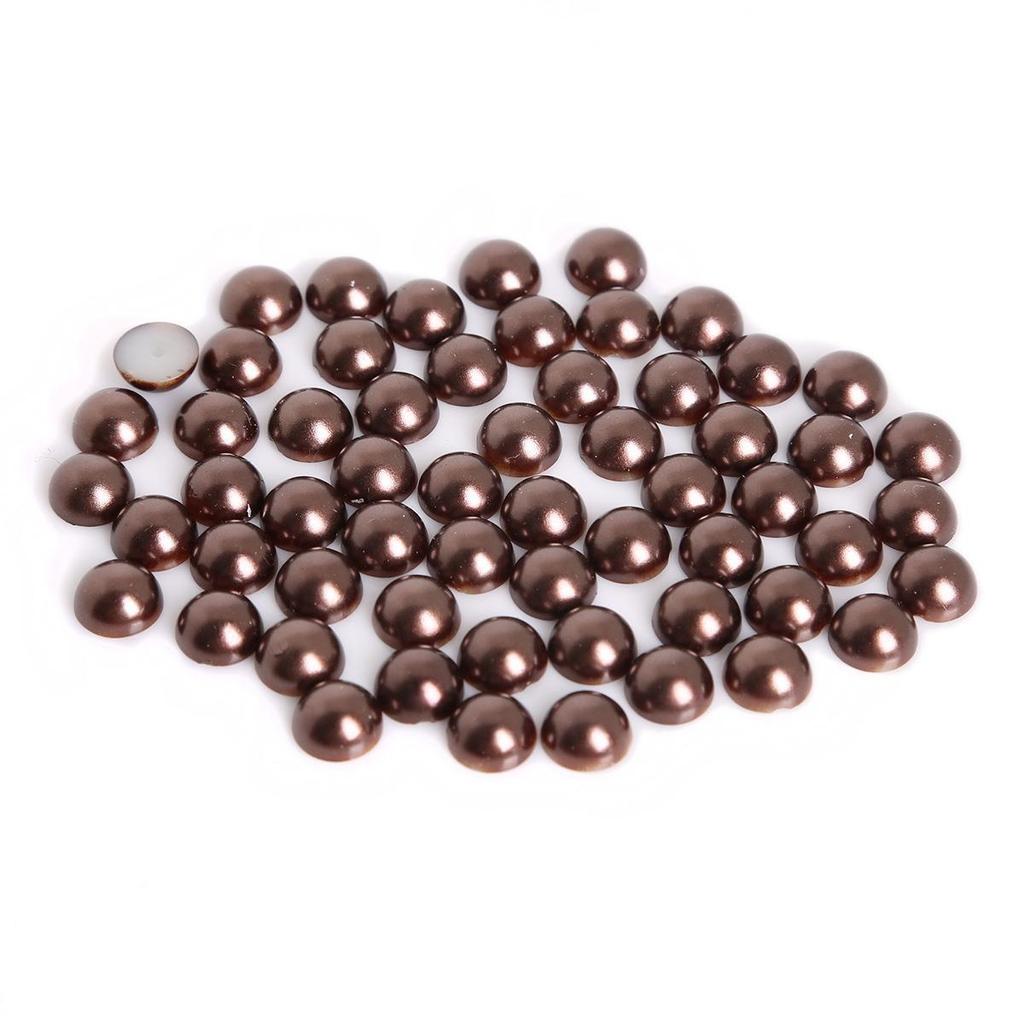 DIY Pearl Hair Bow Accessories: Half-Sided ABS Imitation Pearls & Flat-Bottom Colored Beads