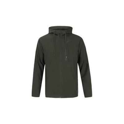 Unifarbene Kapuzen-Sportjacke mit Reißverschluss Herrenjacken Grün 1376967-310