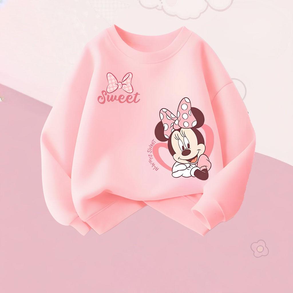 2026 Autumn New Girls Casual Sweatshirts Kids O Neck Hoodies Cartoon Print Children's Long Sleeve Tops Breathable Sport Clothes