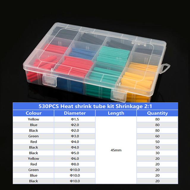 Heat Shrink Tube Shrink Wrapping Assorted Kit Wire Cable Thermoretractile Sleeving Thermoresistant Tube Insulation