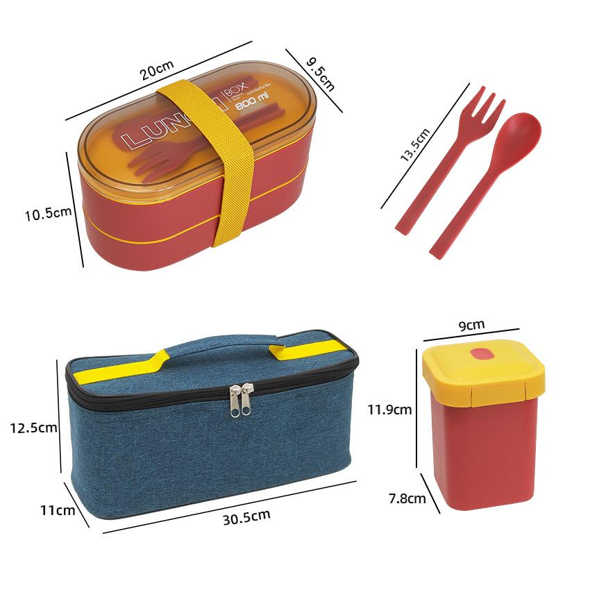 Двухслойная термоизоляционная коробка для ланча, большой объем, оптовый набор, суповая чашка, микроволновая печь, коробка для бенто, дорогая коробка для пикника