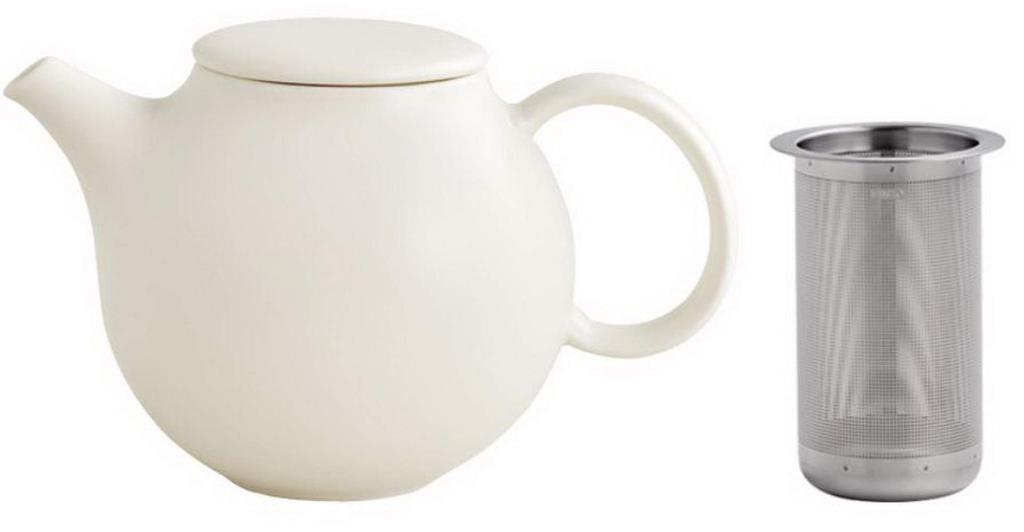 Kinto PEBBLE konvice na čaj 480ml bílá dárková sada 17140