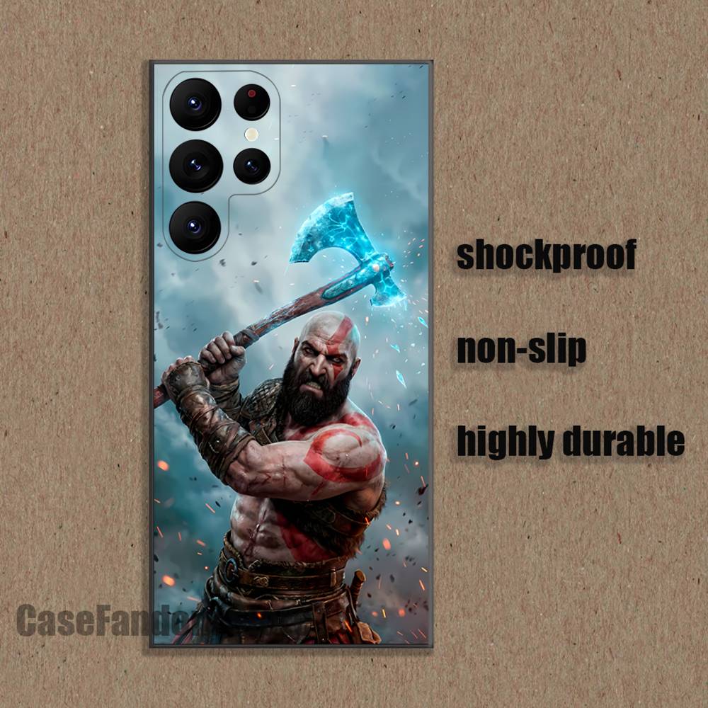 Game G-God of W-War Kratos For Samsung S26,S25,S24,S21,S22,S23,S30,Ultra,S20,Plus,Fe,Lite,5G Black Cover Phone Case