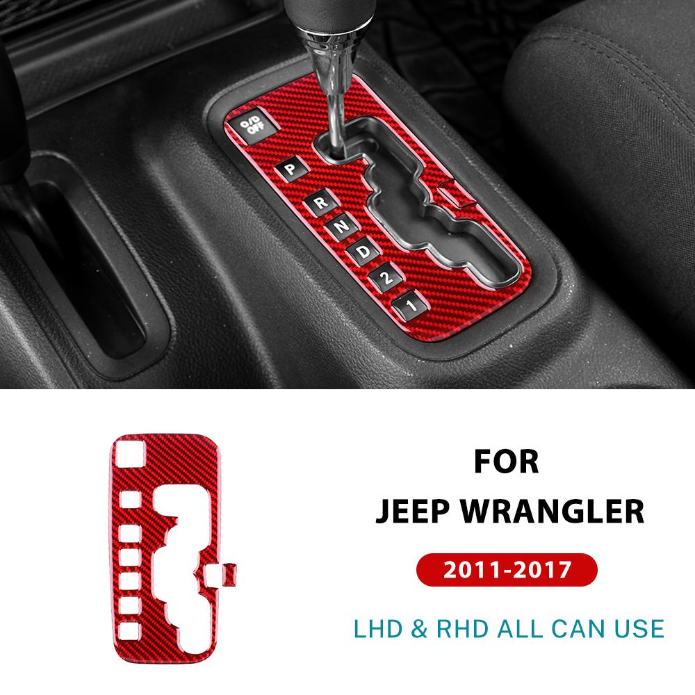 Carbon Fiber Style Gear Shift Collar Trim for Jeep Wrangler JK JKU 2011-2017