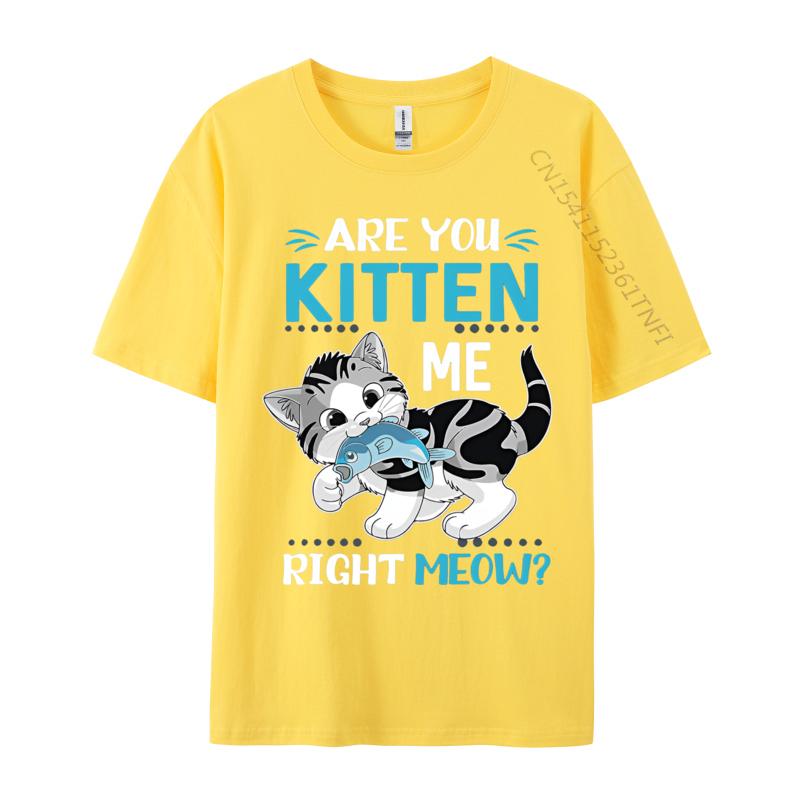 Are You Kitten Me Right Meow Funny Tshirts Plus Size Tops Anime Printed Tshirt Cotton Casual Brand T Shirt
