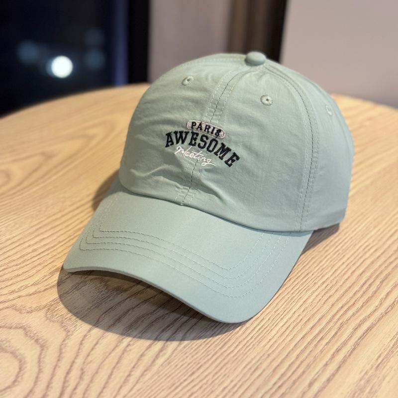 Three-Dimensional Letter Embroidery Baseball Cap Men'S And Women'S Quick-Drying Sun Protection Cap Dome Letter Printing Sunshade