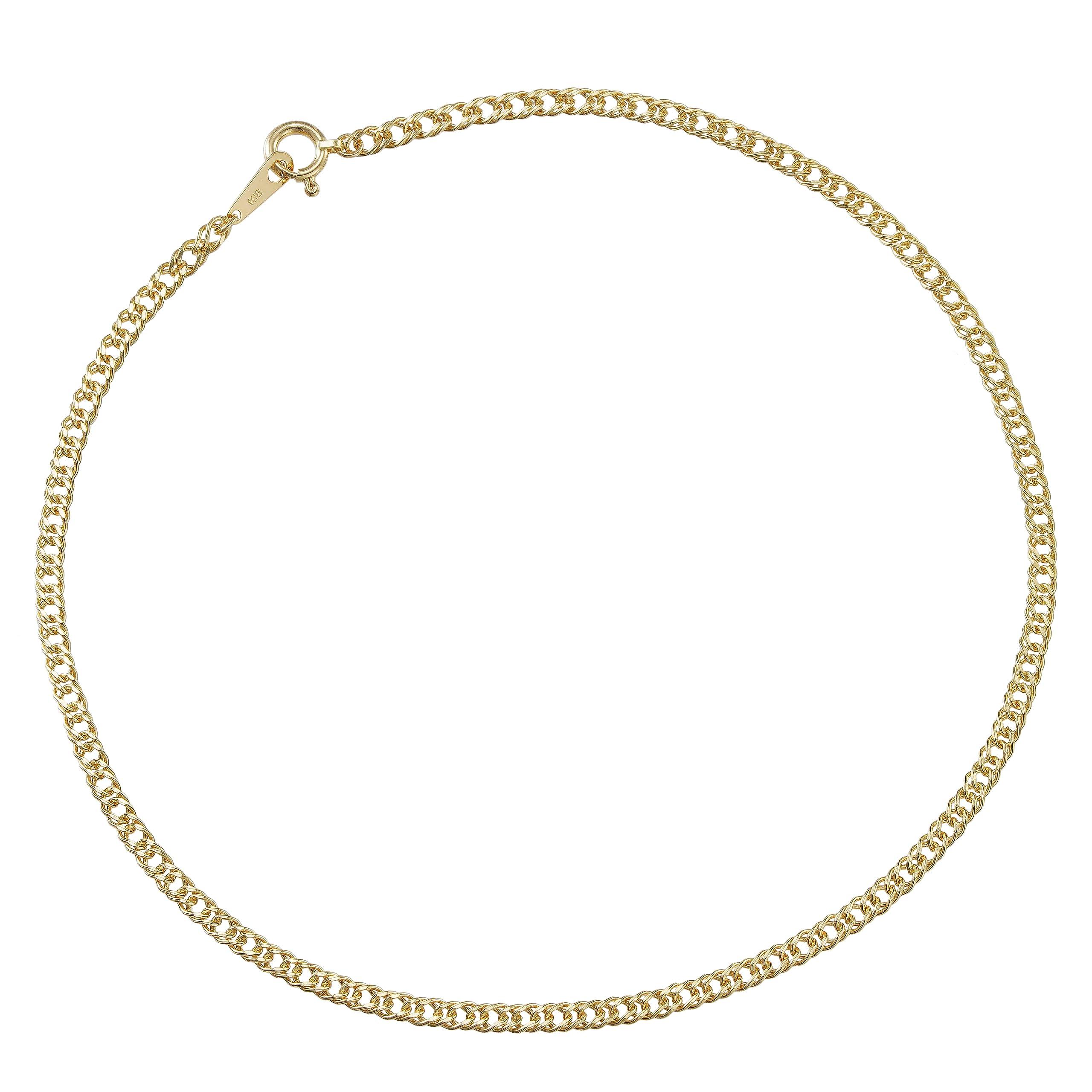 

K18 18K Золотий Браслет на ногу Кіхей Двосторонній Подвійної ширини Розмір на вибір Кільце-пулер Золотий Порожнистий ланцюжок Розмір 26см [Speranza] 2.3мм золотий