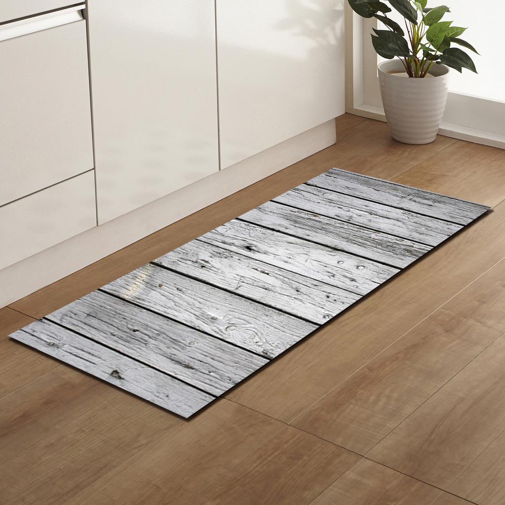 Wood Grain Household Door Mat Kitchen Absorbent Strip Bathroom Non-Slip Floor Mat Living Room Bedroom Carpet
