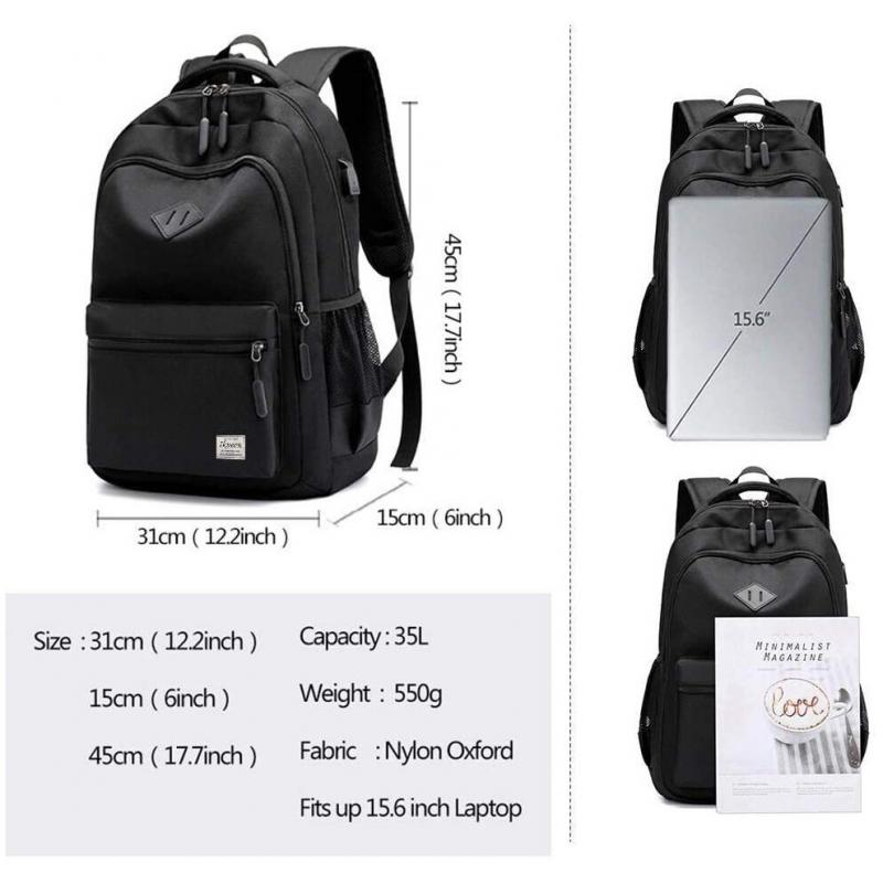 Wasserdichter Unisex-Rucksack mit USB-Ladeanschluss