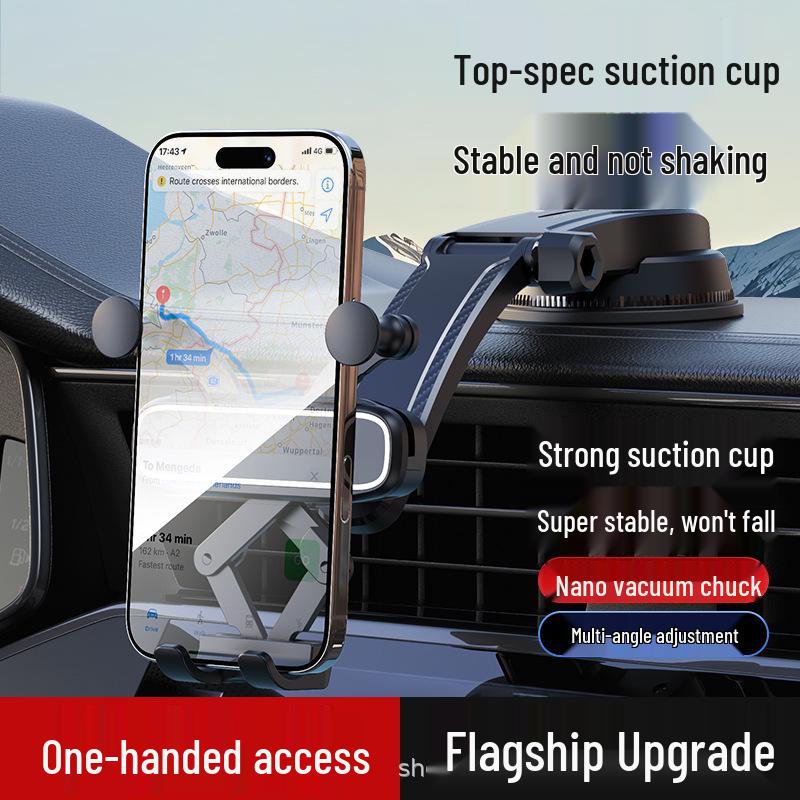 

Universal Car Phone Holder for Dashboard & Windshield, Easy One-Handed Use, Stable Mount for Cars & Trucks A86 Mirror Surface [Waterfall Base]