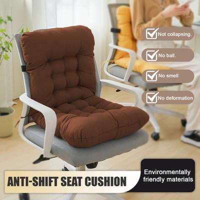 Seat Cushion with High-Density Resilient PP Cotton Filling Secure Strap Design Breathable Support Seat Pad Office Chair Cushion