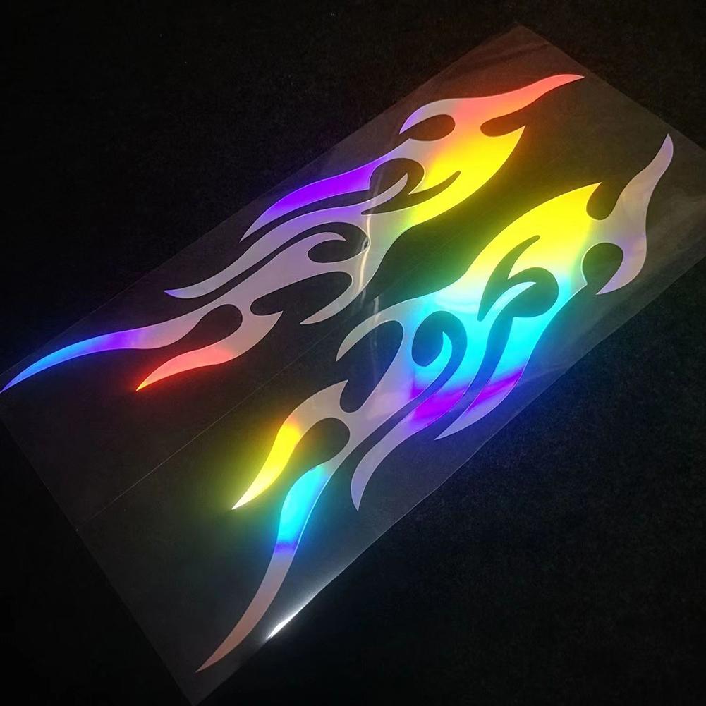 2Pcs 30/40/50cm Car Motorcycle Sticker Flames Reflective Decal Sticker Decoration Decals Vinyl Waterproof Motorcycle Accessories