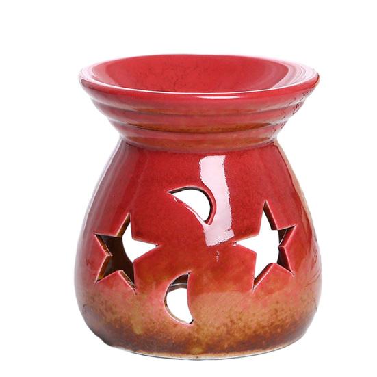 

Ceramic Wax Melt Warmer Essential Fragrance Oil Diffuser Small Tea Light Candle Holder Desk Incense Aroma Burner for Home Bedroom Decor красный