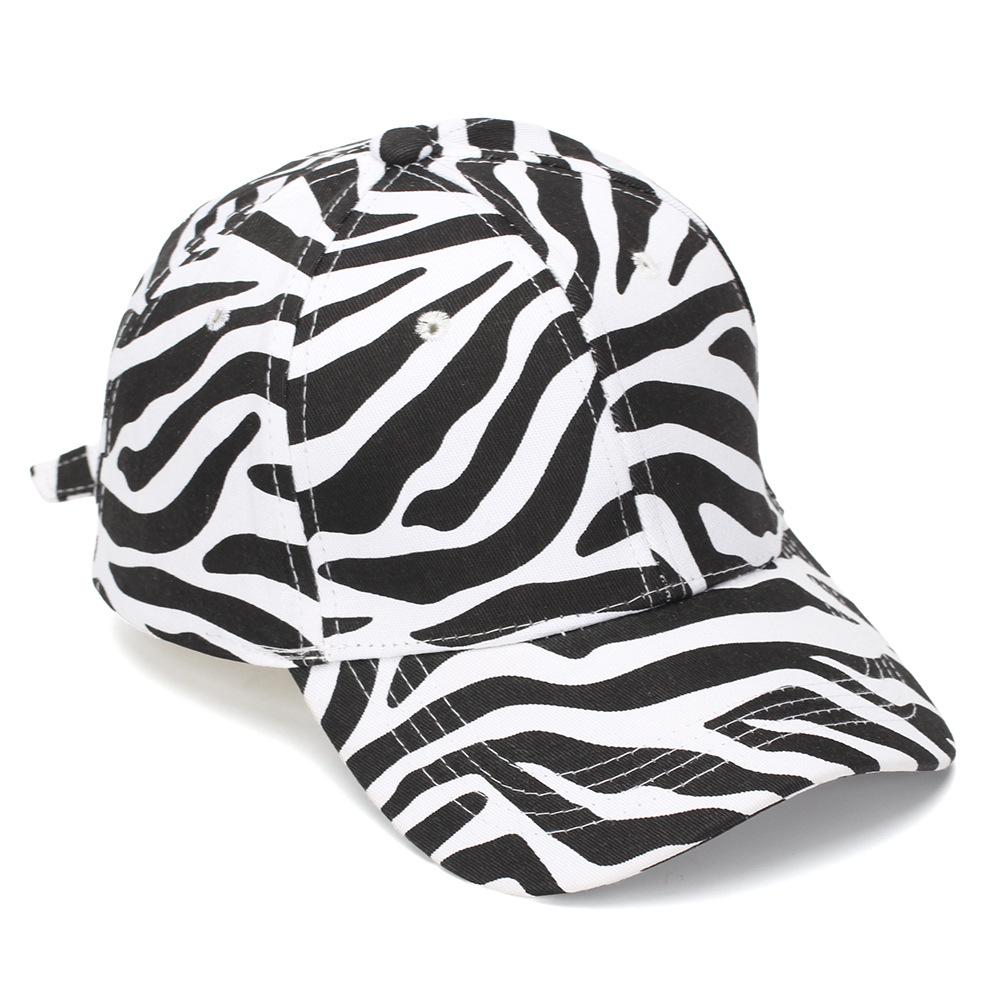 Fashion Hat Zebra pattern baseball cap female Korean version trend casual curved brim sun hat Internet celebrity cap