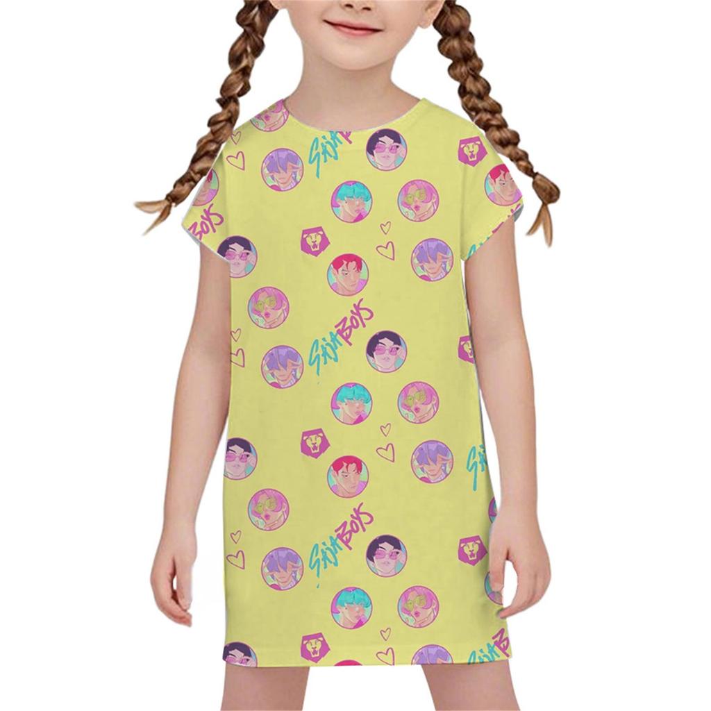 DZ Style Demon Hunter Girl Anime Nightgown – Hot-Selling Cartoon Print Dress