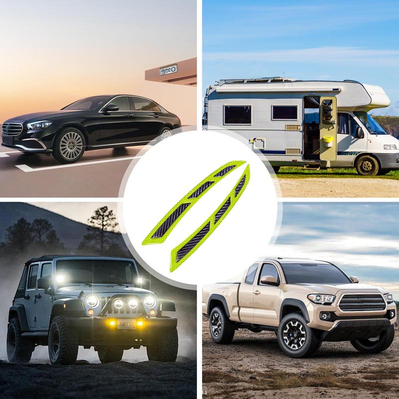 Car Reflective Stickers 2Pcs Automotive Reflective Stickers Automotive Sticker Waterproof Car Wheel Eyebrow Sticker For SUV