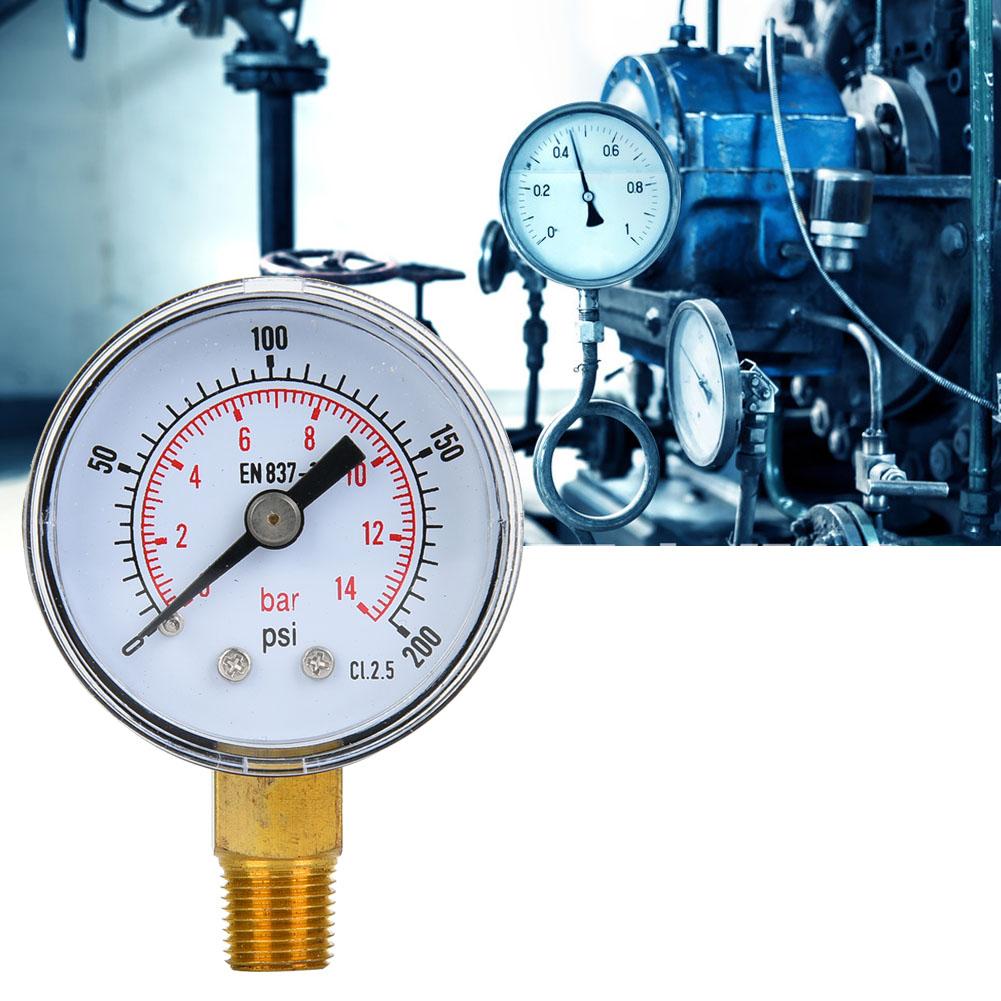 Mechanical Pressure Gauge 18inch BSPT Bottom Connection for Air Oil Water (0200psi 014bar)