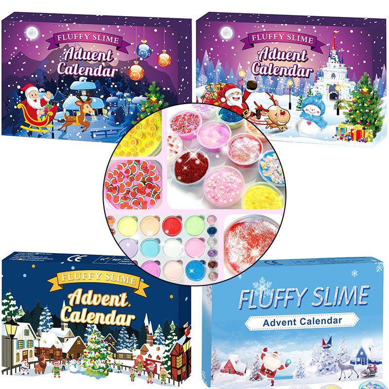 Fluffy Slime Adventskalender 24 Tage Countdown bis Weihnachten Kindergeschenk**