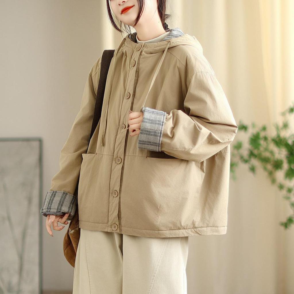 2025 Winter Hooded Thick Warm Cotton Jacket - Korean Retro Style Women's Outerwear #61051