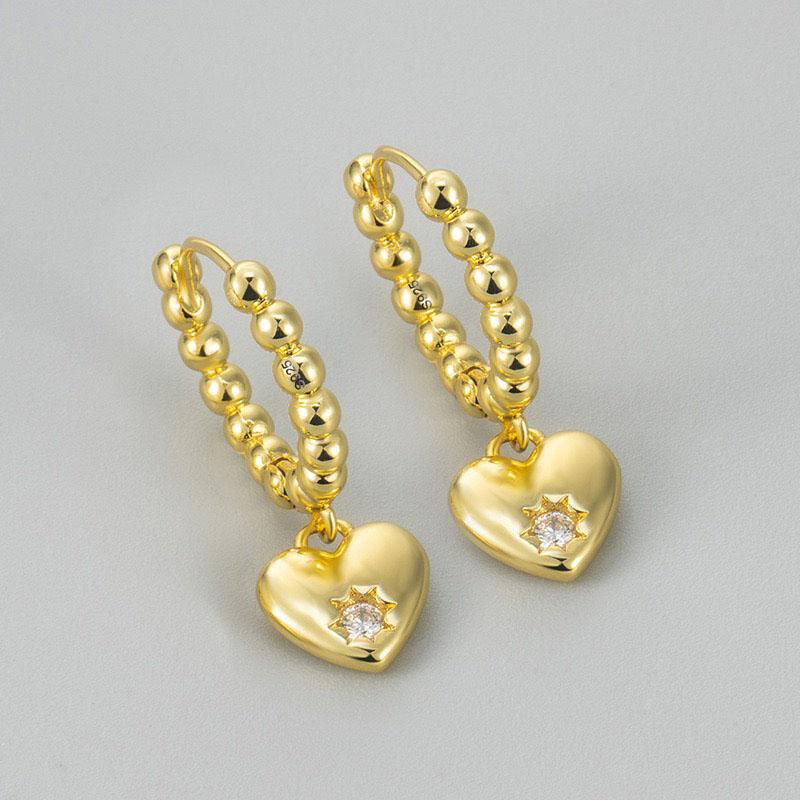 925 Silver Earrings For Women Trendy Heart Star Zircon Earring Jewelry Prevent Allergy Party Accessories Gift