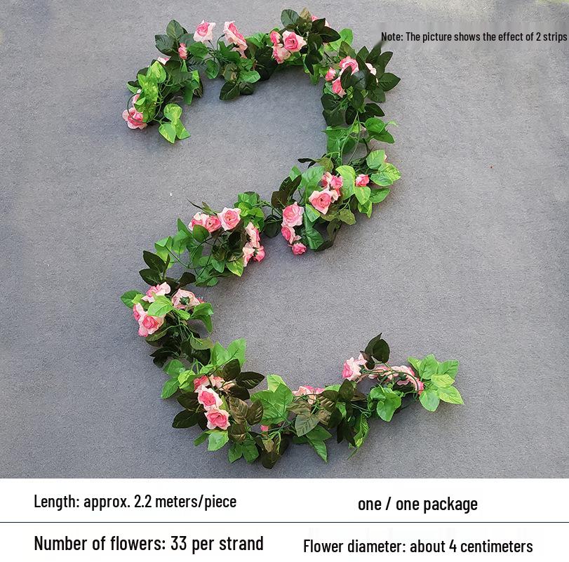 Artificial Rose Vine for Wedding Arches, Staircase Railings, and Ceiling Decor