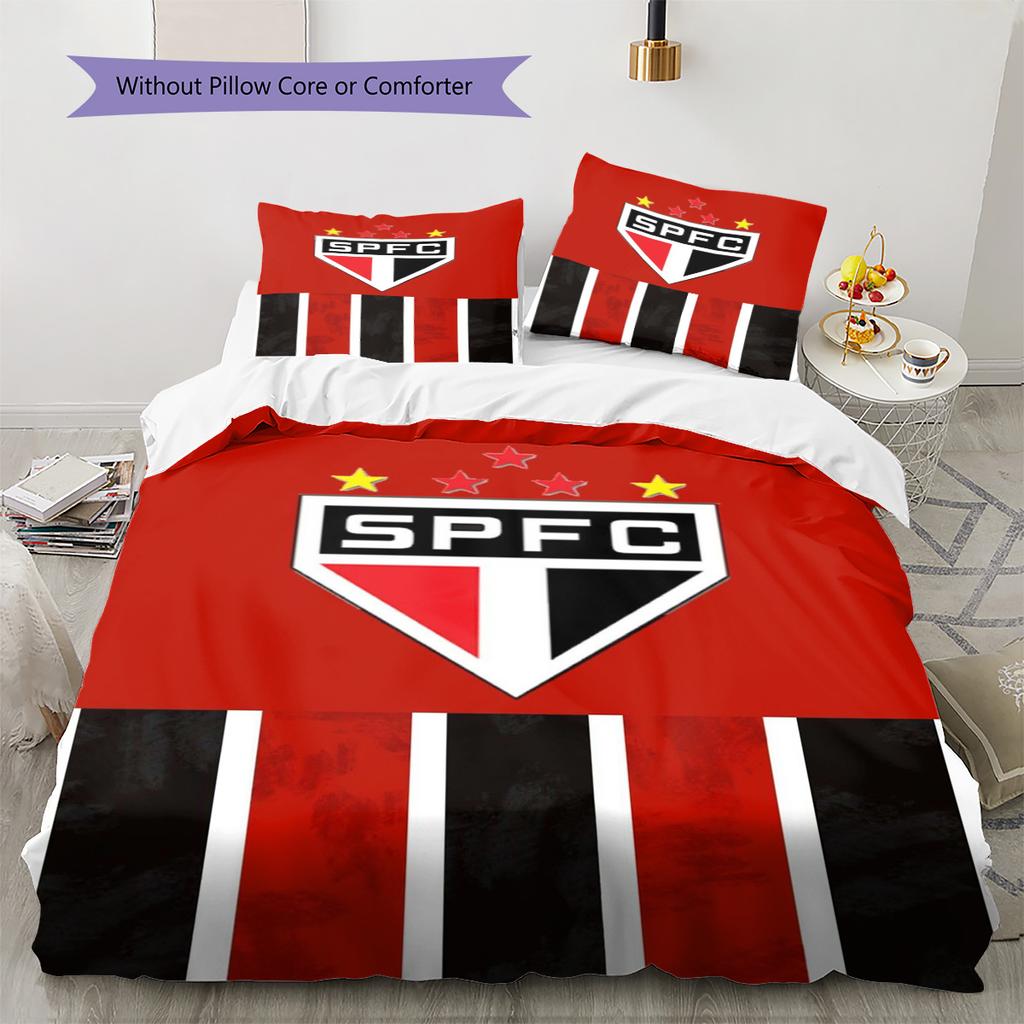 São Paulo Pattern Bedding Set Quilt Cover Pillowcase Home Decor Gift (1 * duvet cover + 2 * pillowcase, without core)