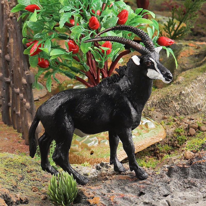 Animal Simulated Wild Antelope Elk Horned Horse Model Ornament Children Toy