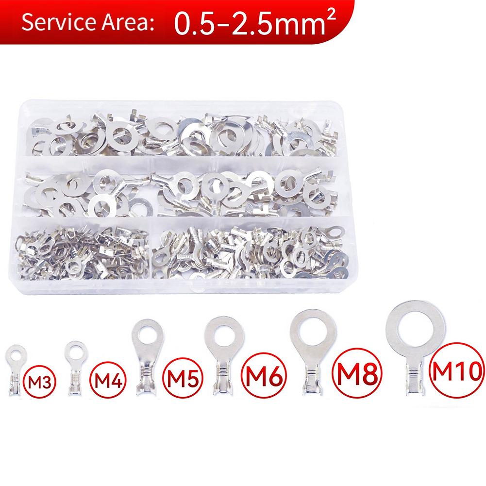 Electrical Wire Copper Ring Lugs 150 Pieces Crimp Terminals for Secure Connections in Industrial and Control Systems