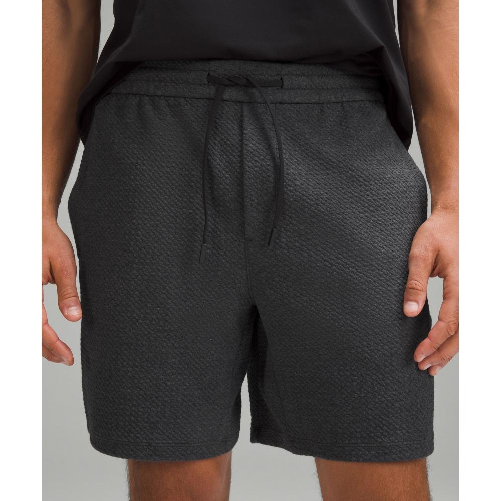 Lululemon Textured Double Knit Cotton Short 7  Heathered Black Black