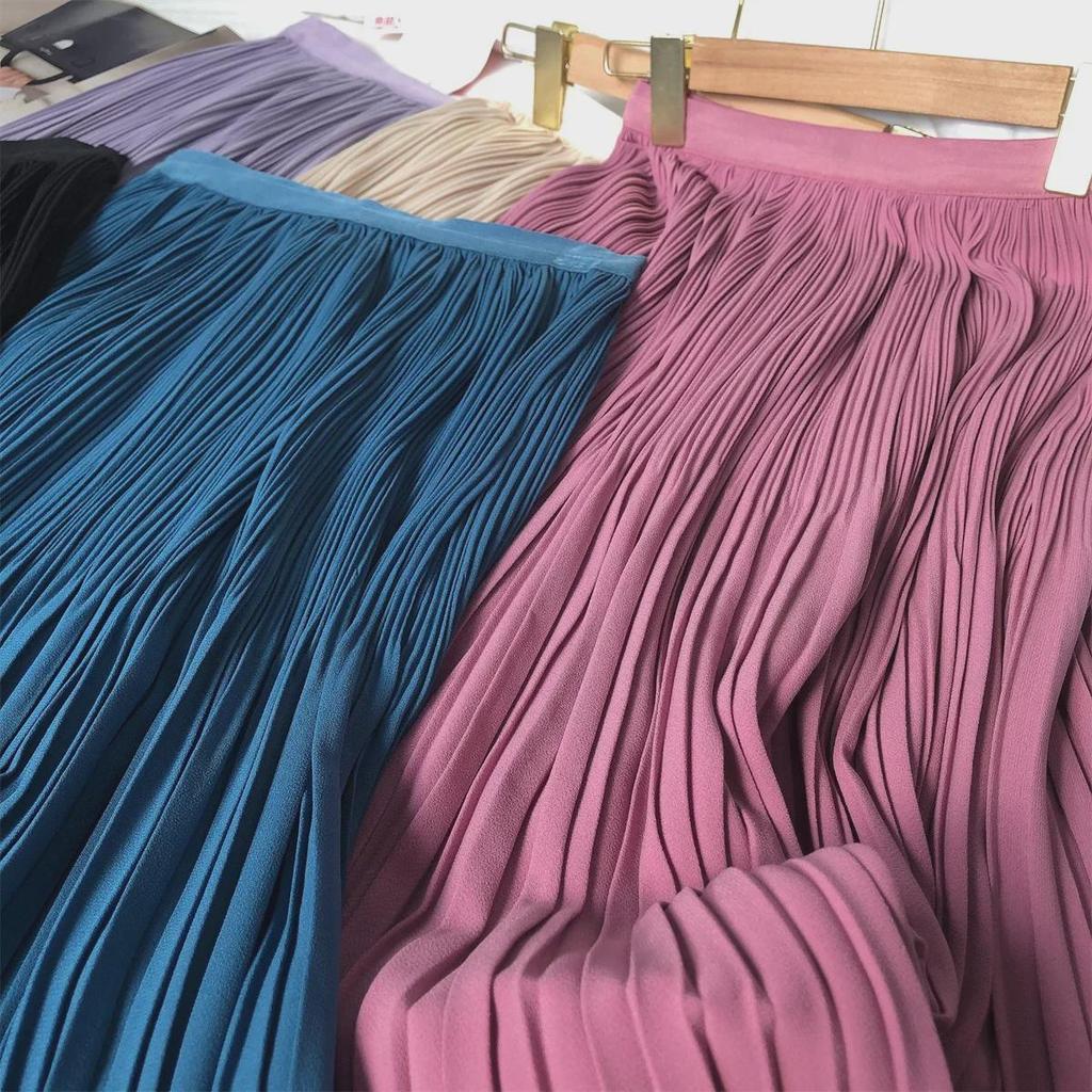 Super Slimming Pleated Midi Skirt - New Heavyweight Design for Summer