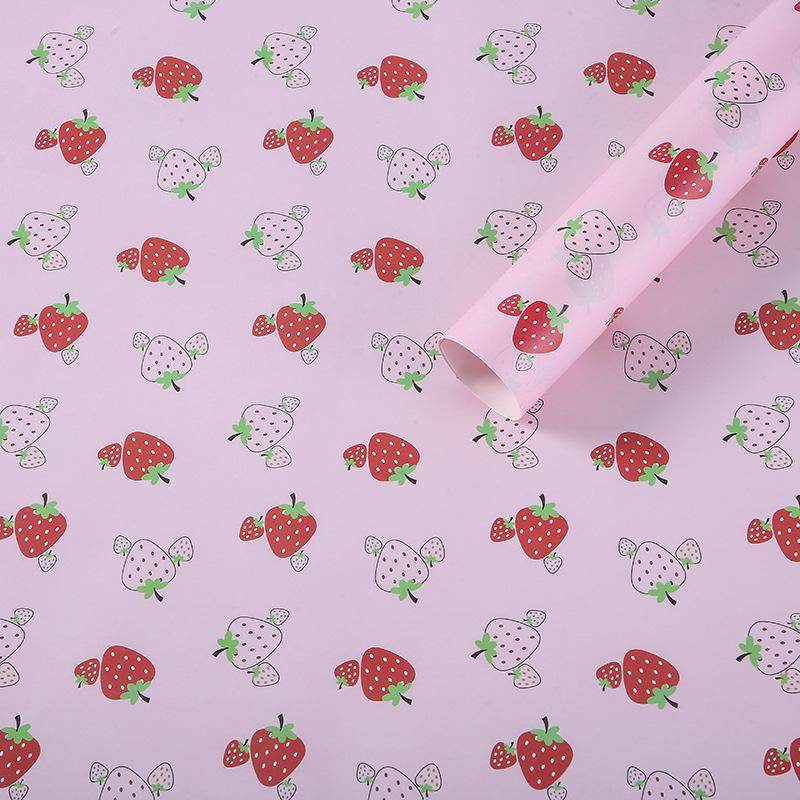 Chic White Kraft Wrapping Paper: Cute Bouquet & Book Cover