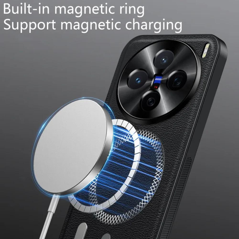 Retro Kožené Magnetické Pouzdra na Telefon Pro VIVO X200 Pro Mini X100Pro X200 Ultra Business Kovová Ochrana Fotoaparátu Nárazuvzdorný Kryt