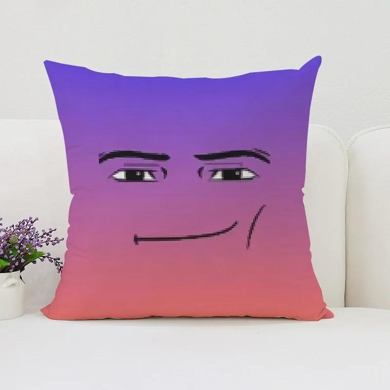 Home Decor Funny Cartoon Face Patterns Throw Pillow Covers Pattern Cushion Cover Suitable For Sofa Bedroom Car Pillow Cover